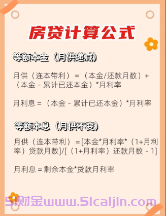 房贷月供计算怎么算？房贷月供计算器公式2026-第1张图片-51财金